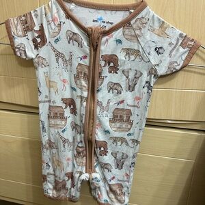 Noah’s Ark Print Baby Romper